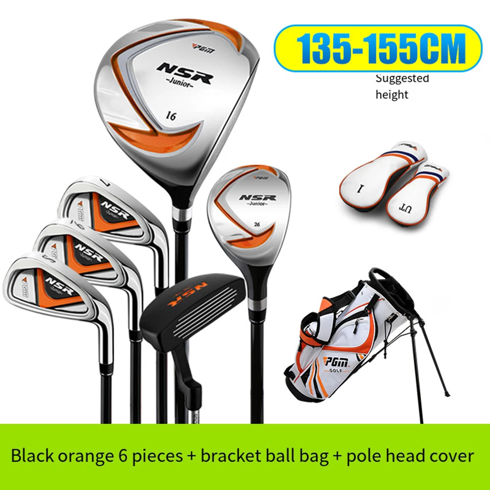 PGM Children's Golf Clubs Set Right Hand with Bag Headcover Lightweight Irons Putter Swing 95-155cm Kids Junior Golf Clubs