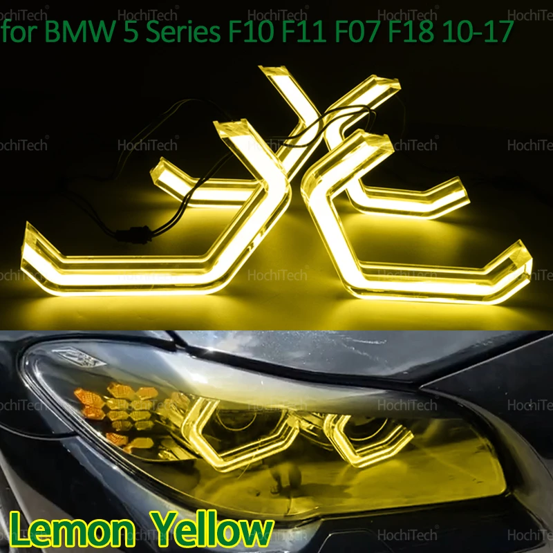 

Светодиодное кольцо с кристаллами ангельских глаз M4 Style DRL DTM Shape Light Белый Желтый для BMW 5 серии F10 F11 F07 F18 520i 528i 530i M5 10-17