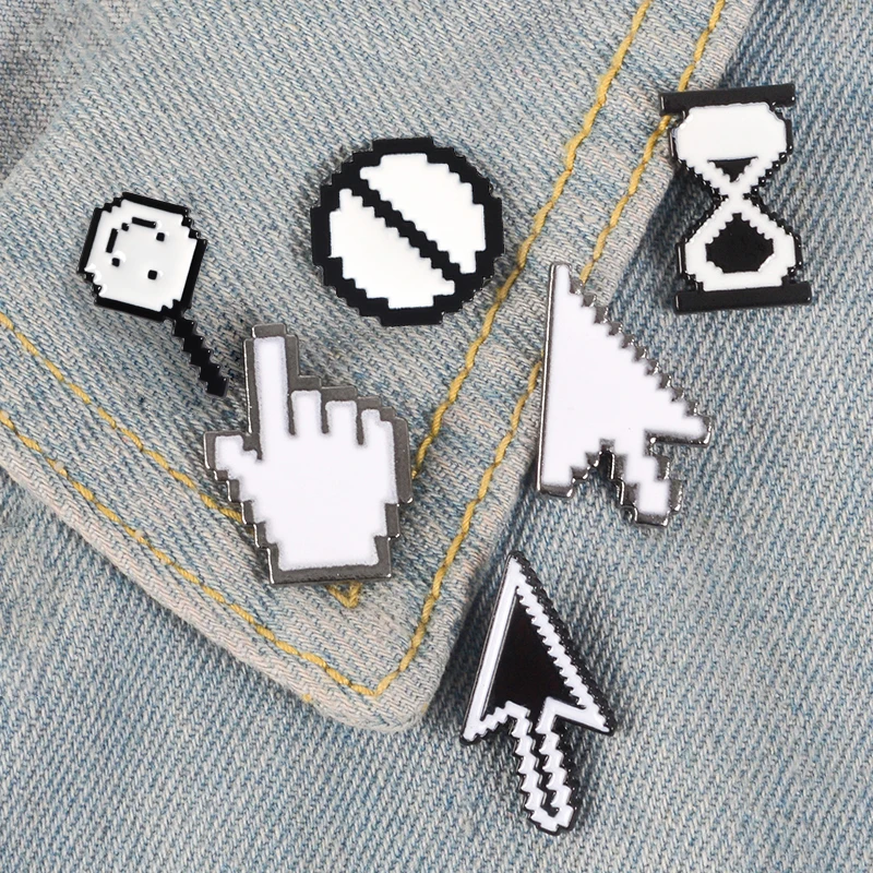 Enamel Pin Mouse Arrow PS Toolbar Badge Custom Brooch Denim Shirt Lapel pin White Simple Designer Jewelry Gift 7 Styles Cursors