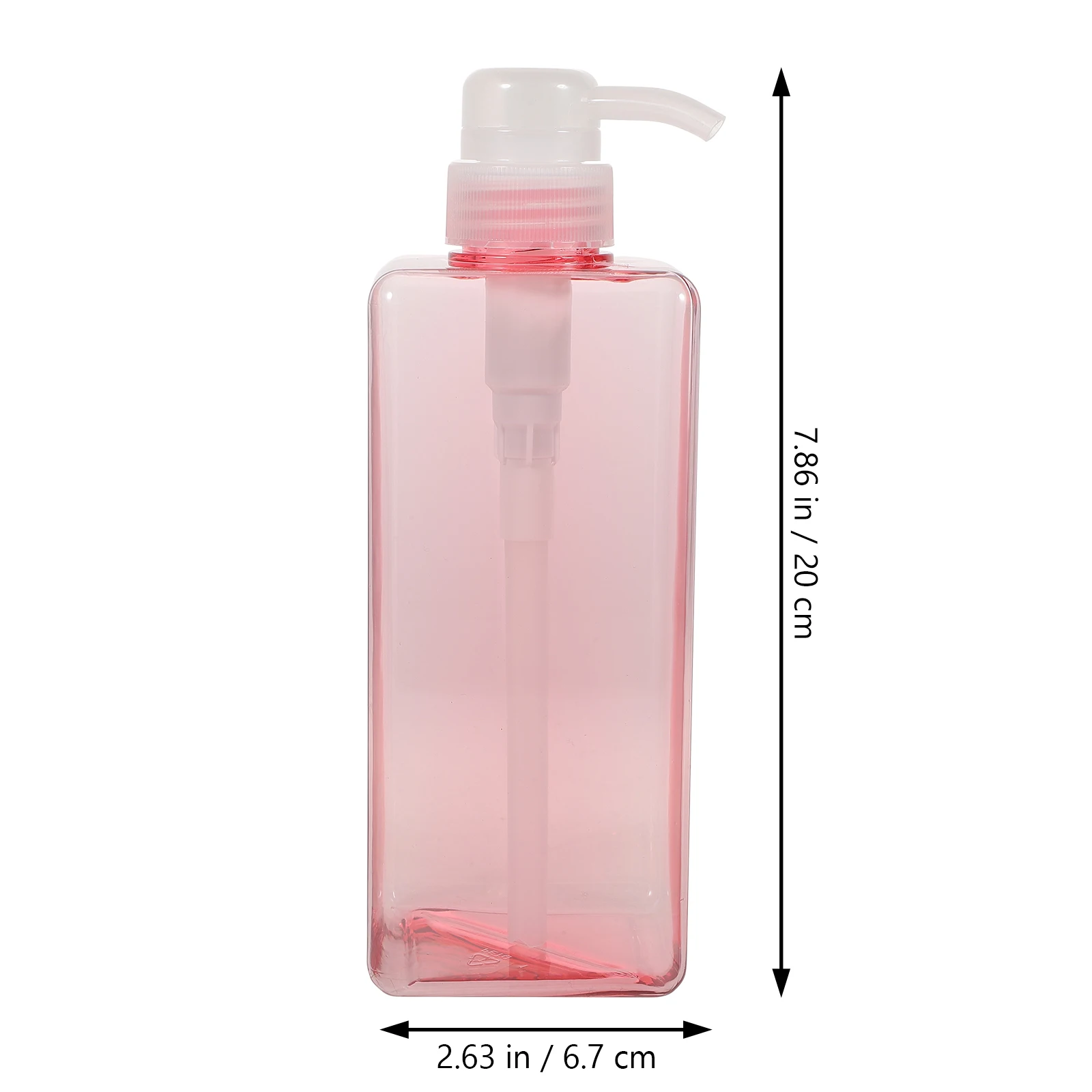 

2pcs 650Ml Square Emulsion Bottle Shampoo Dispenser Liquid Bottle With Pump Refillable Body Wash Lotion For Home Hotel Use Pink