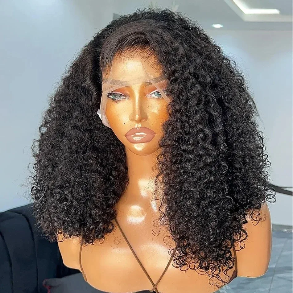 250 Density 13x6 HD Transparent Curly Deep Wave Lace Frontal Human Hair Wig 13x4 Bob Lace Front Wig PrePlucked For Black Women