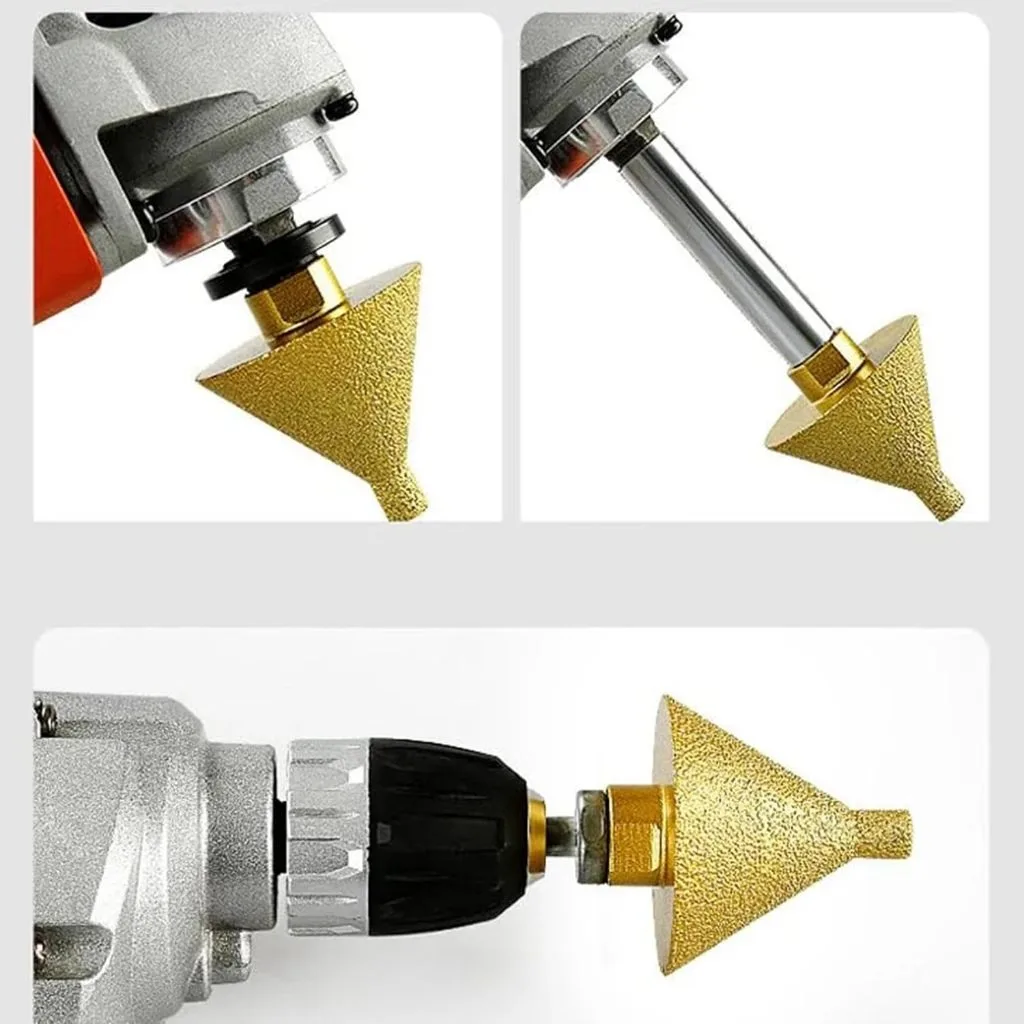 M10 Thread Carve Polishing Diamond Beveling Chamfer Bit 38/50mm Cone Punching Expanding Drill Bit Grinding Wheel