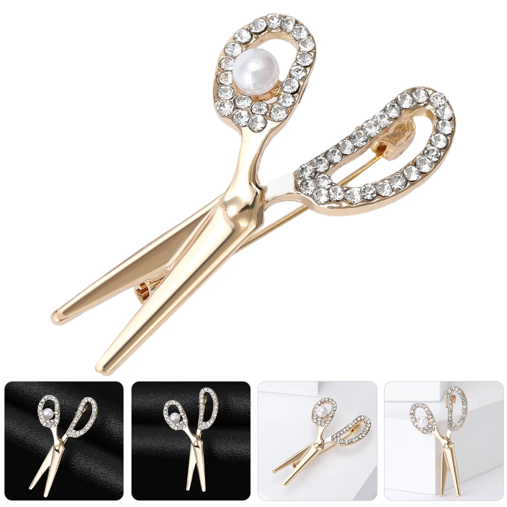 

Rhinestone Brooches Lapel Pin for Brooches For Women Women Men Scissors Decor Alloy Clothing Accessories Corsage