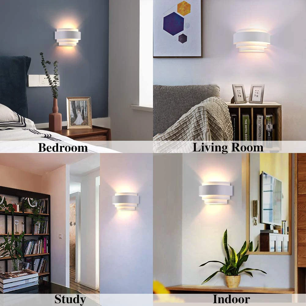 Nordic LED Wall Sconces Modern Indoor Wall Lamp White Up Down Wall Mount Lights for Living Room Corridor Hallway Bedroom Decor