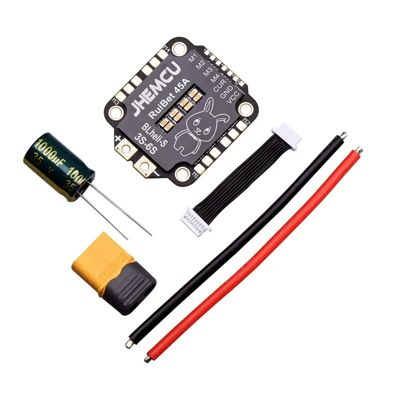 JHEMCU RuiBet 45A 55A 60A 65A 3-6S Dshot600 BLHELI_S BLS 4IN1 ESC x4 speed control 30.5MM For FPV Racing  stack geprc
