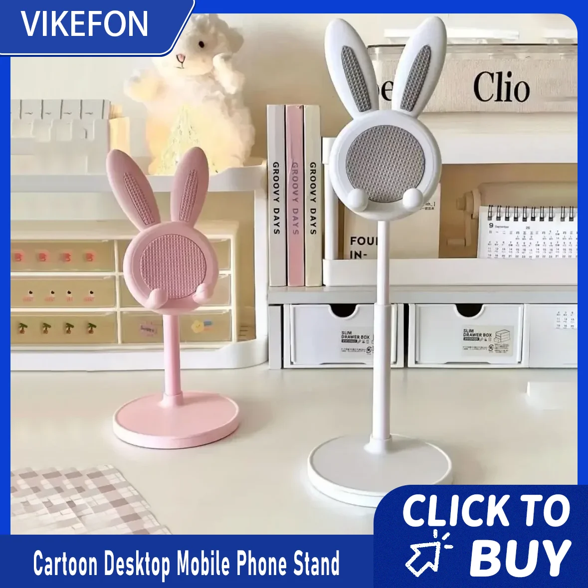 Cartoon Little Rabbit Desktop Mobile Phone Stand Tablet Computer Stand Adjustable Telescopic Lift Student Lazy Person Stand