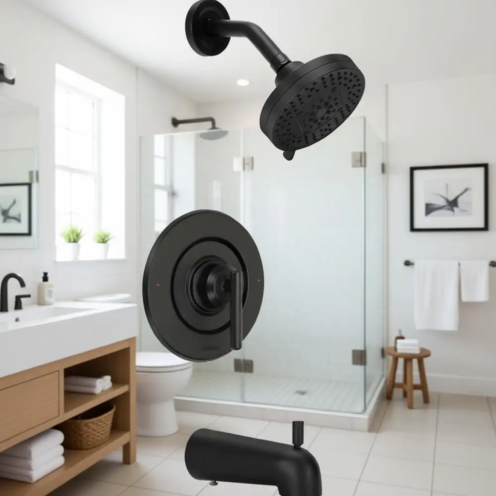 Shower Trim Kit Compatible with T2903EPBL Black Shower Trim Kit, Easy to Install, Featuring Single Function Shower and Shower Ha