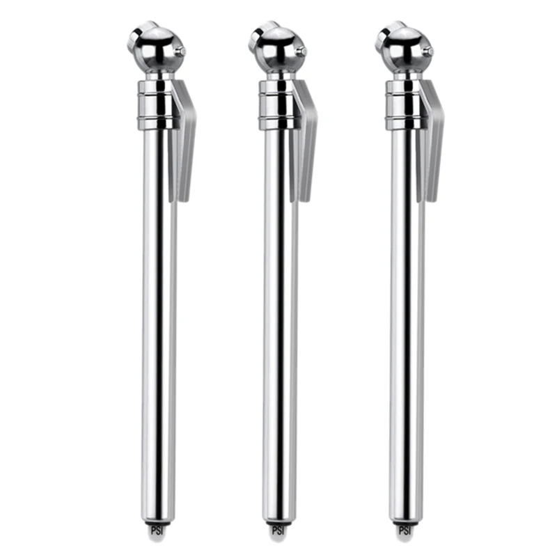 3Pcs Metal Pencil Tire Pressure Gauge 5-50 PSI Universal for Car SUP