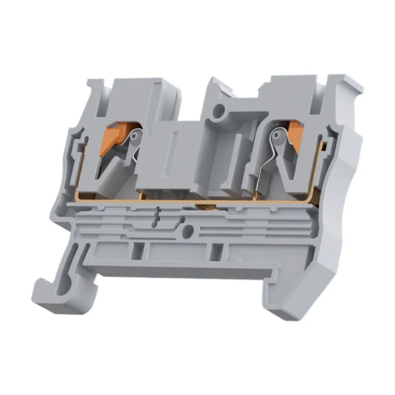 20Pcs PT2.5 DIN Rail Modular Terminal Block, Push-In Type With Flame Retardant Housing & Copper Parts