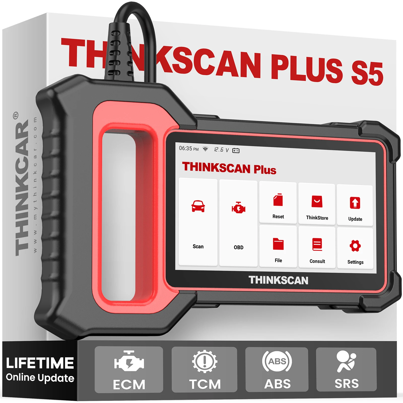 THINKCAR Thinkscan Plus S5 Automotive OBD2 Scanner Car Diagnostics Tool With ECM ABS SRS Transmission System Code Reader Scan