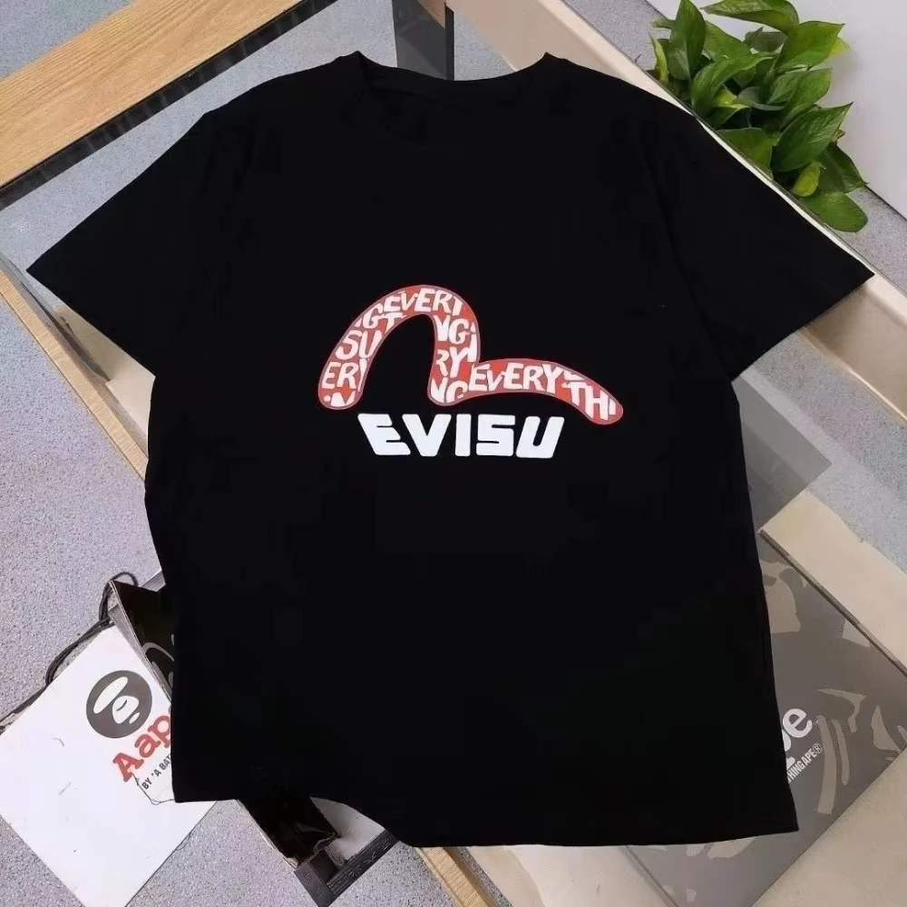 Kaos Oblong Lengan Pendek Katun Murni Kasual Longgar Bermotif Musim Panas Merk Summer Tide 2025 untuk Pria dan Wanita