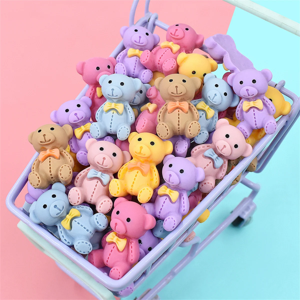 10pcs 3D Colorful Bear Nails Art Decorations Kawaii Accessories Cartoon  Animals Charms Part Supplies Professionals Manicure DIY