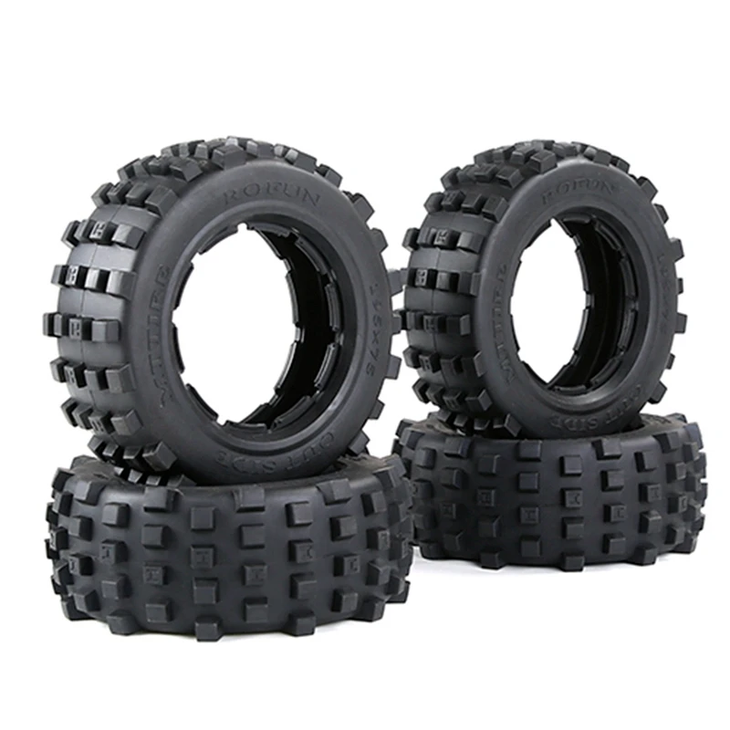 4 Pcs For 1/5 HPI ROFUN ROVAN KM BAJA 5T 5SC 5FT LOSI 5IVE T DBXL Truck Accessory Part Rc Car Knobby Front Or Rear Tire Skin