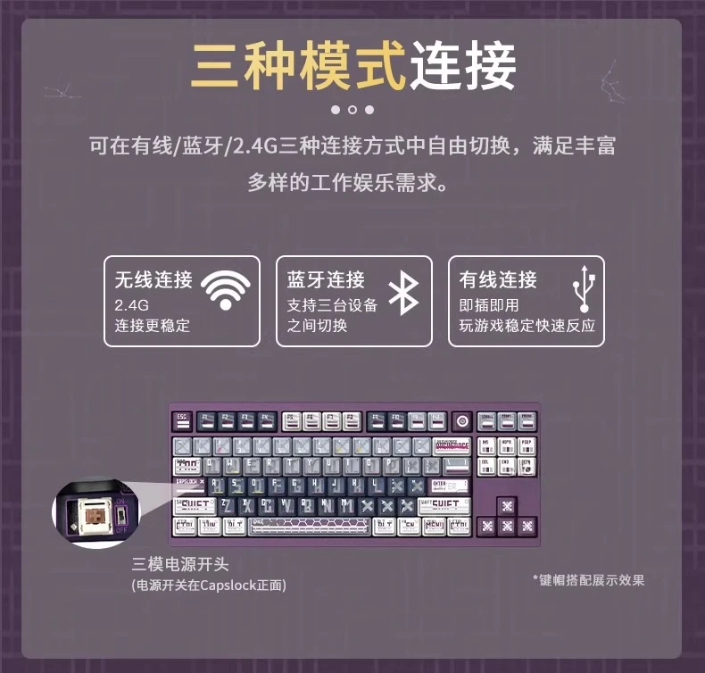 Remodeling plan Aluminum tuo tuo mechanical ke yboard, cus tom, wireless three-m ode