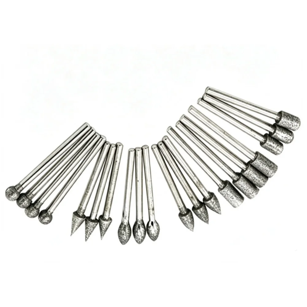 Carbide Drill Bits Diamond Carving Burr Set For Detailed Jewelry Design High-precision Diamond-grit Standard 3x6 Shank