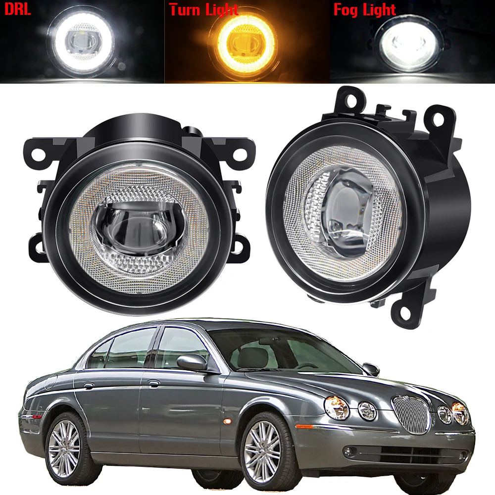 3in1 Car Angel Eye Fog Light Assembly LED DRL Fog Turn Signal Daytime Running Lamp 30W For Jaguar S-Type (CCX) Sedan 1999-2007