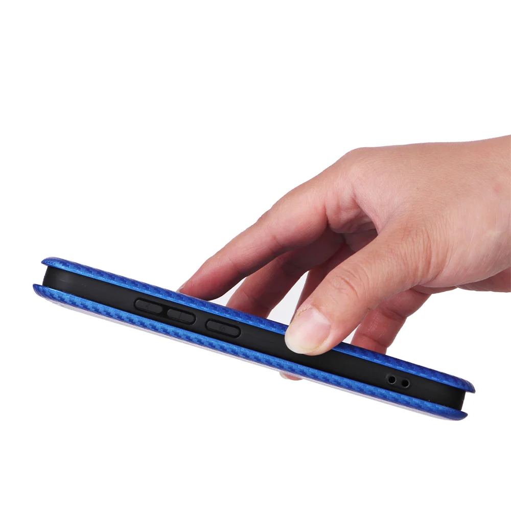 محفظة عصرية مقاومة للصدمات من الكربون أغطية جلد مغناطيسية ممن لهم A6 برو 5G لحقائب الهاتف OPPOA6Pro #5