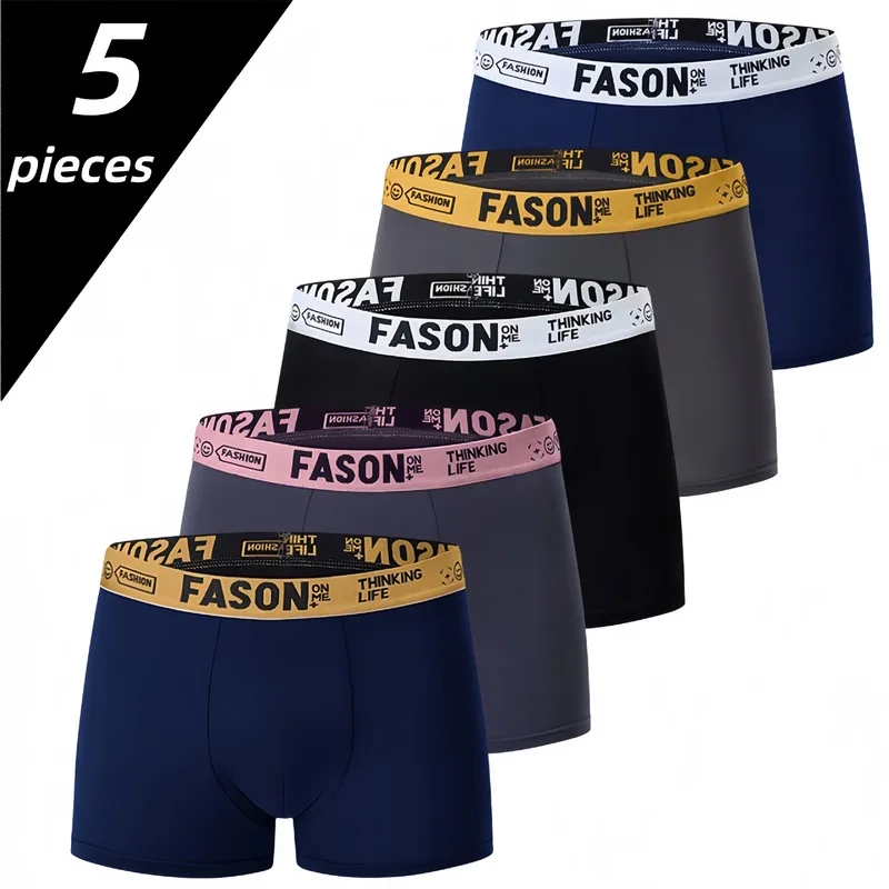 5pcs Boxer Shorts Men's Panties Homme Underpants Boxershorts Underwear for Man Male Couple Sexy Calecon Lot Soft Box（EU Size）