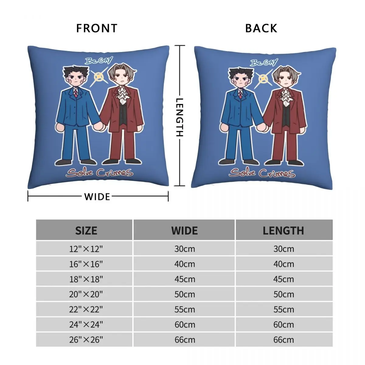 Be Gay Solve Crimes Square Pillowcase Polyester Linen Velvet Pattern Zip Decor Sofa Cushion Cover Wholesale