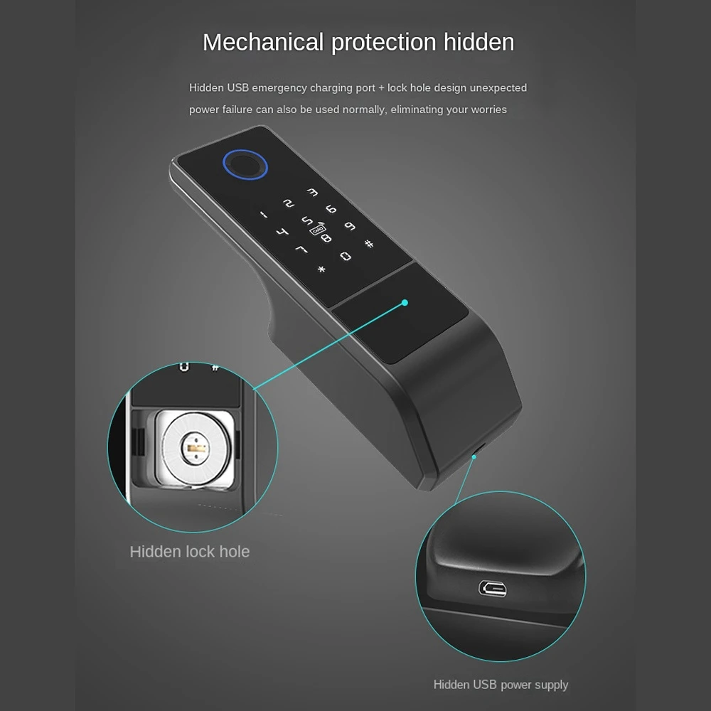 

Waterproof Tuya Wifi Smart Door Lock Digital Password Double Fingerprint Electronic Rim Lock For Outdoor Iron Gate Door-[A49T]