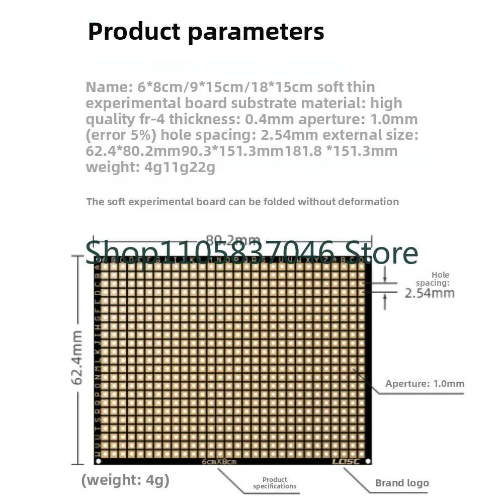 Hole board Circuit board 6 * 8 18 * 15 Welding 9 15cm Black oil immersion gold PCB Universal Multi purpose Experimental