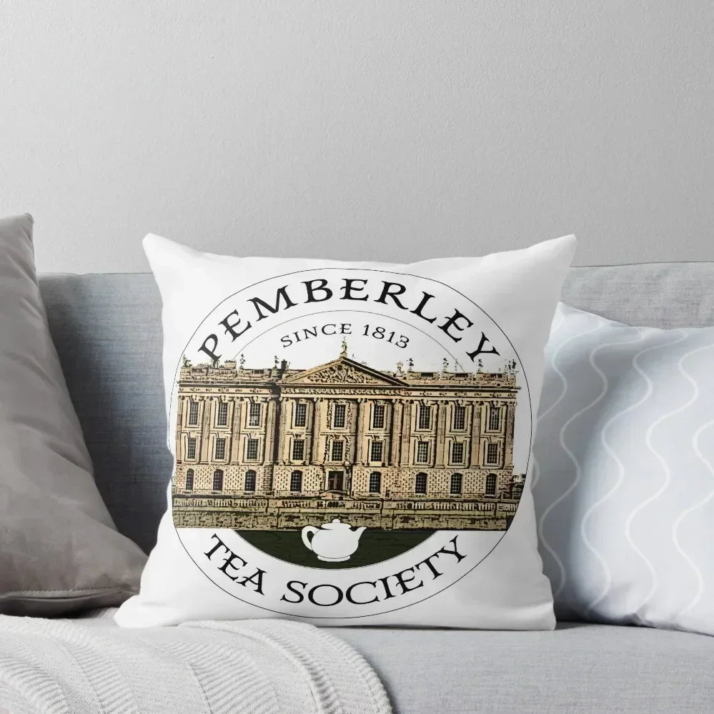 Pemberley Tea Society Since 1813 - Pride and Prejudice BLACK TEXT ON COLORED Throw Pillow christmas supplies pillow