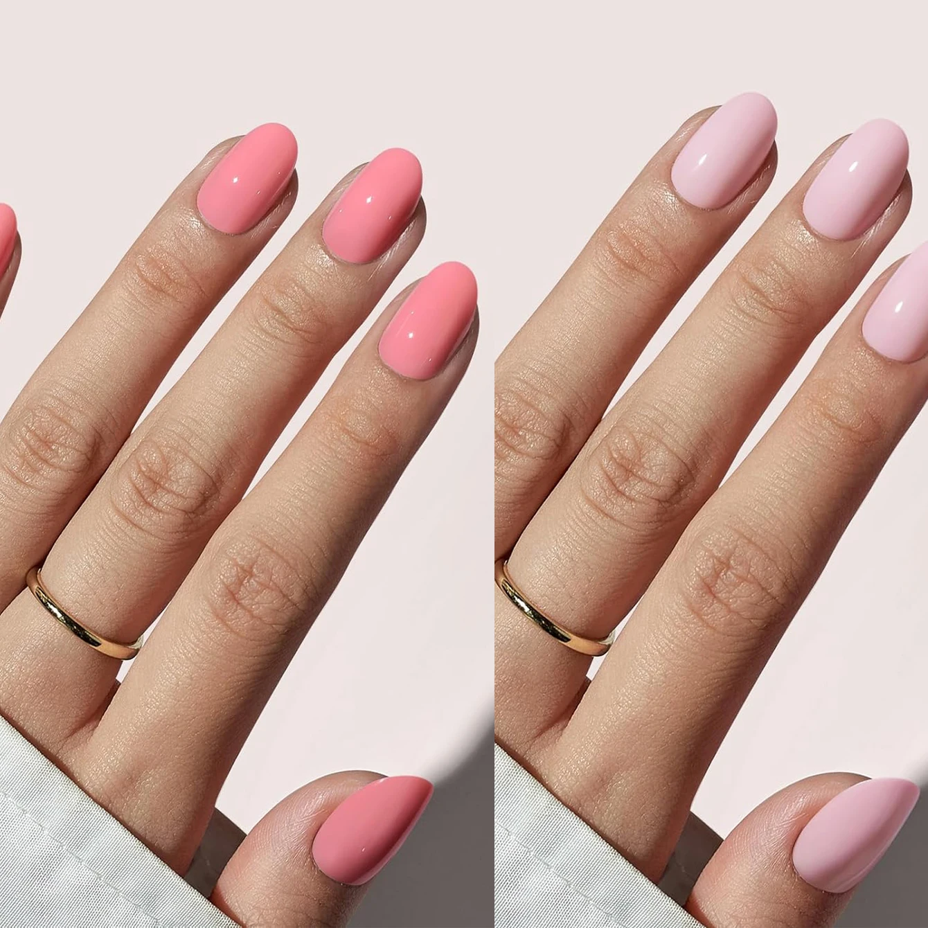 เล็บปลอมทรงรีแบบฝรั่งเศส 144 ชิ้น ดีไซน์สีพื้น ครอบคลุมเต็มเล็บ ทำจากอะคริลิก เหมาะสำหรับตกแต่งเล็บเองที่บ้านหรือใช้ในงานเดท