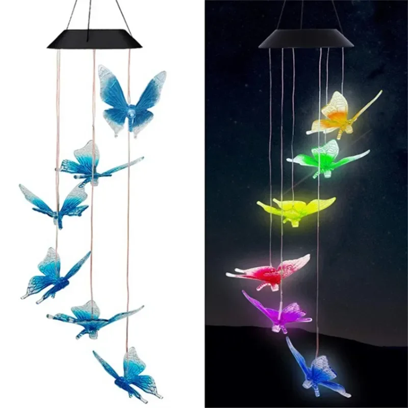 Papillon libellule colibri et vent solaire LED, étanche, extérieur, cadeaux d'anniversaire, proxy, tendance, 1 pièce