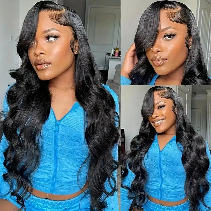 Rosabeauty 13X6 Transparent Body Wave Lace Frontal Wig 13X4 HD Front Human Hair 5X5 Glueless  Water Wave Wig 250 Density