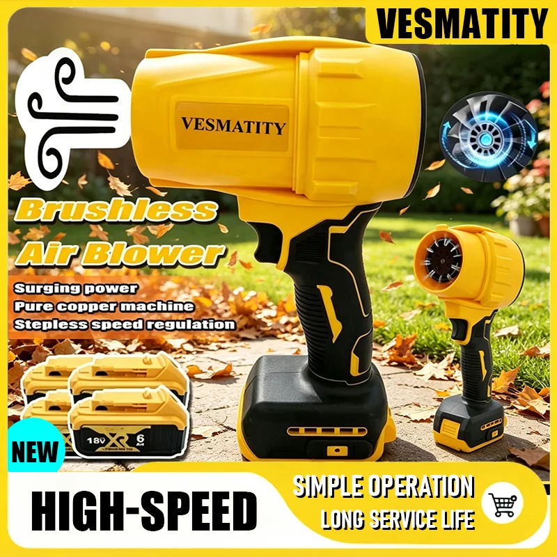 Cordless Turbo Fan Handheld Violent Air Blower Dryer 20V Rechargeable Dust Blowing Tool for DeWalt Battery