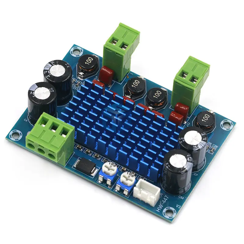 High Power Digital HIFI Power Amplifier Board 2*120W XH-M572 TPA3116D2 Chassis Dedicated Plug-in Input 5V 24V 28V output 120W