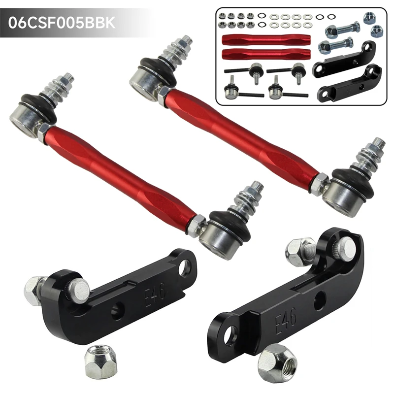 Adapter increasing Tuning Drift turn angles 25%-30% + Sway Bar Drop Links Kit Fits For BMW E46 98-06 Black/Red/Blue/Silver