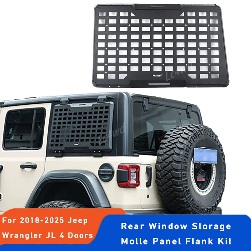 LC4WD 4X4 Außenzubehör Heckscheibe MOLLE Panel Modulares Lagerregal Flank Kit für 2018–2025 4-türiges Jeep Wrangler JL
