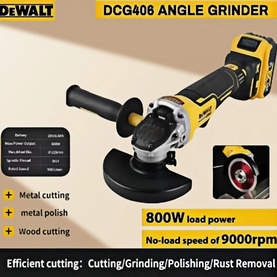 

Угловая шлифовальная машина DEWALT DCG406 20V Max XR бесщеточная, аккумуляторная, 125 мм, высокопроизводительная, для превосходной резки и полировки
