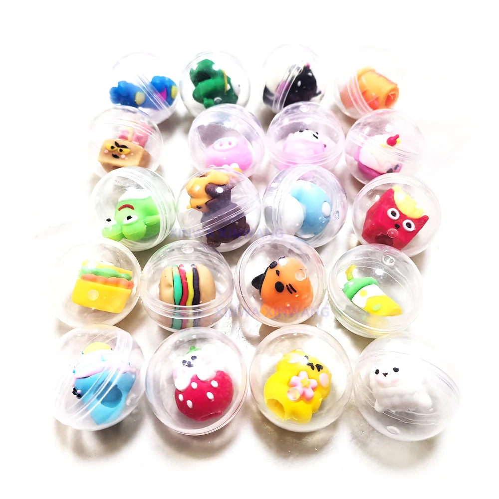 20PCS 32mm Transparent Twisted Egg Capsule Ball Mini Toys Cute Animal For Arcade Claw Crane Vending Machine Accessories