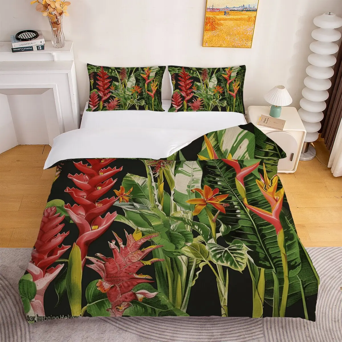 Red flower spider egg  duvet cover   pink flower spider egg  Modern trend of printed bedding