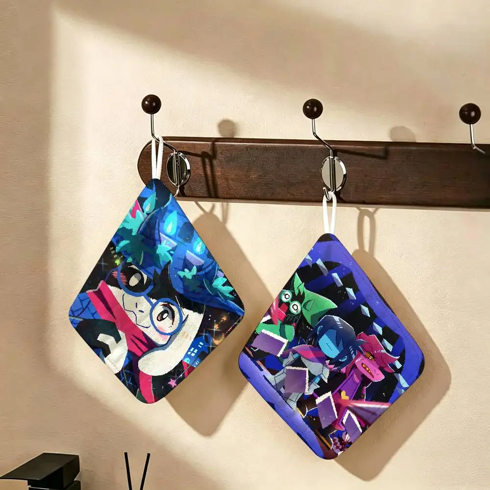 Game Deltarune Household Hanging Towel, Polyester Cotton Hand Wiping Towel, Sturdy for Bathroom Bedroom