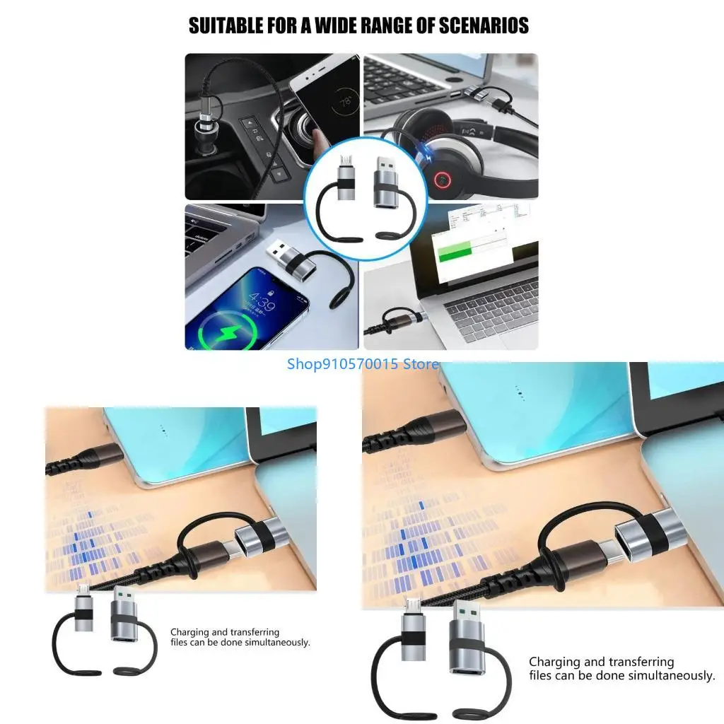 B95C Portable USB3.0 A/USB 5Pin Male to Type C Female Adapter Quick Charging Converter Support 480Mbps Data Transmission