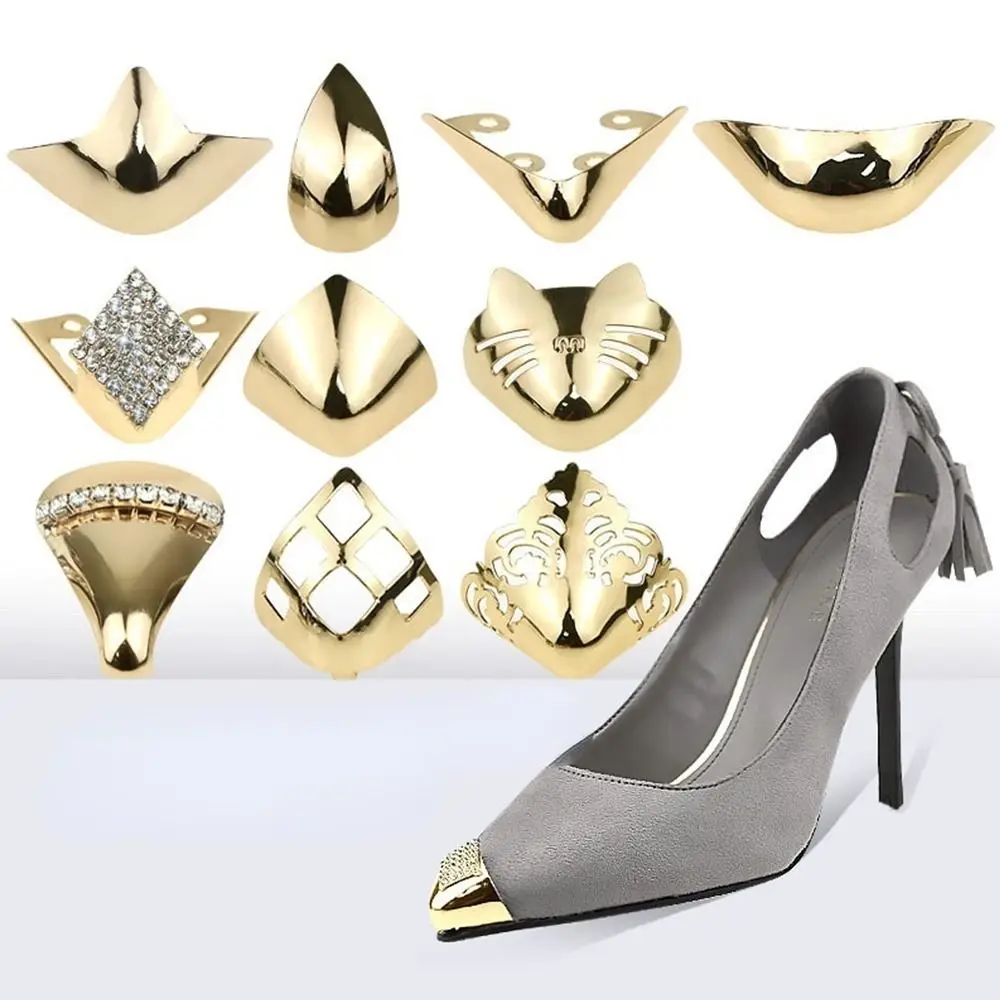 3Pair Women Metal Material Shiny Glossy Shoes Clips High Heel Shoes Decoration Shoes Toe Protection Charm Buckle