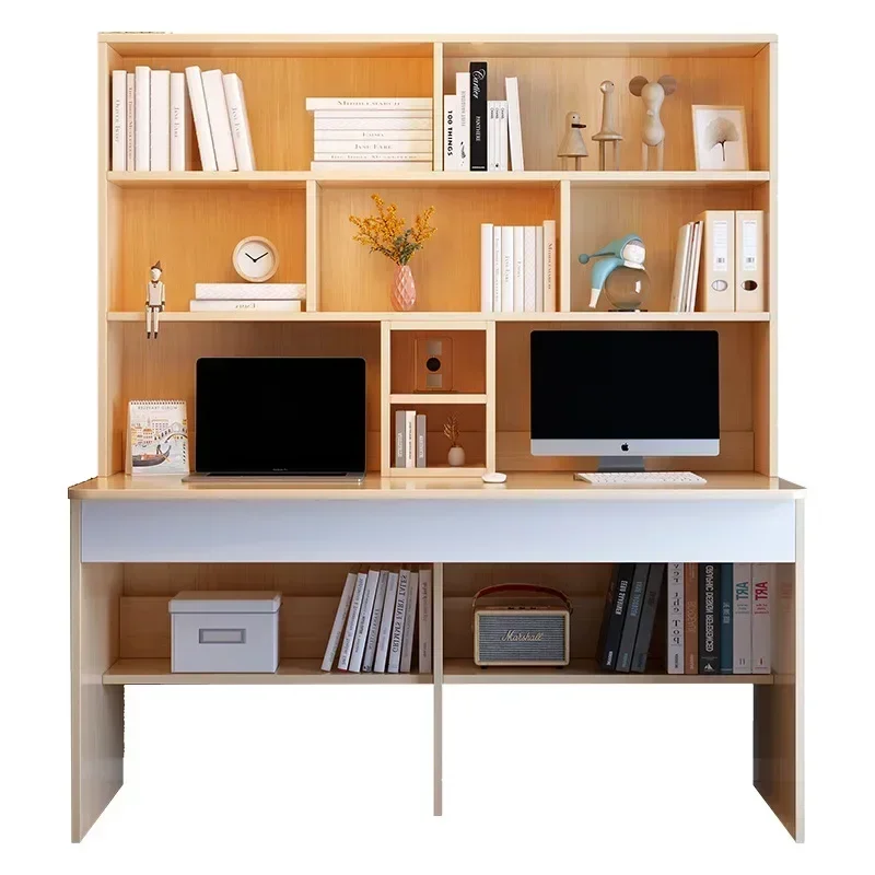 Bookshelf Integrated Computer Desk Desktop Home Bedroom Student Study Double Writing Desk Simple Office Table