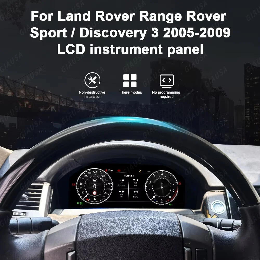 

LCD Digital Cluster Update For Land Rover Range Rover Sport/Discovery 3 05-09 Instrument Speedometer Odometer Dashboard Display