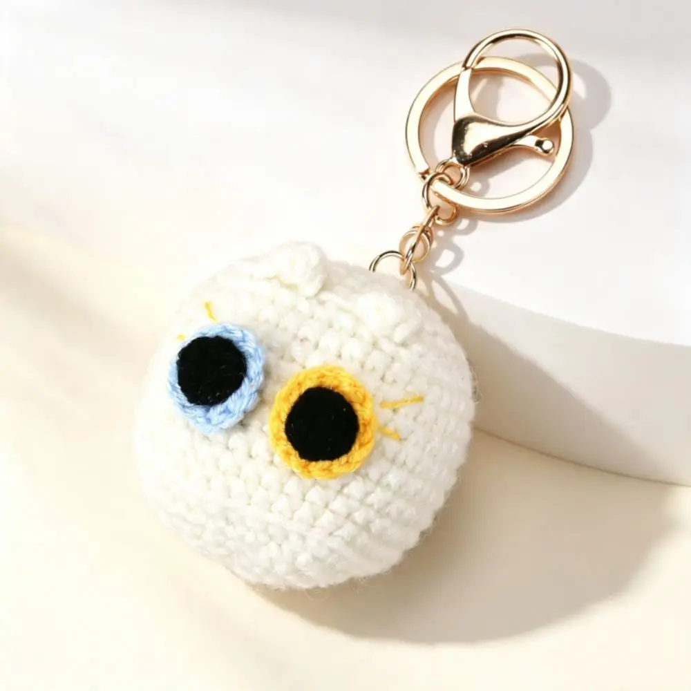 Exquisite Bag Charm Handmade Crochet Cat Animal Mini Pendant Cat Head Keychain Woven Animal Keyring Knitted Kitten Car Keys