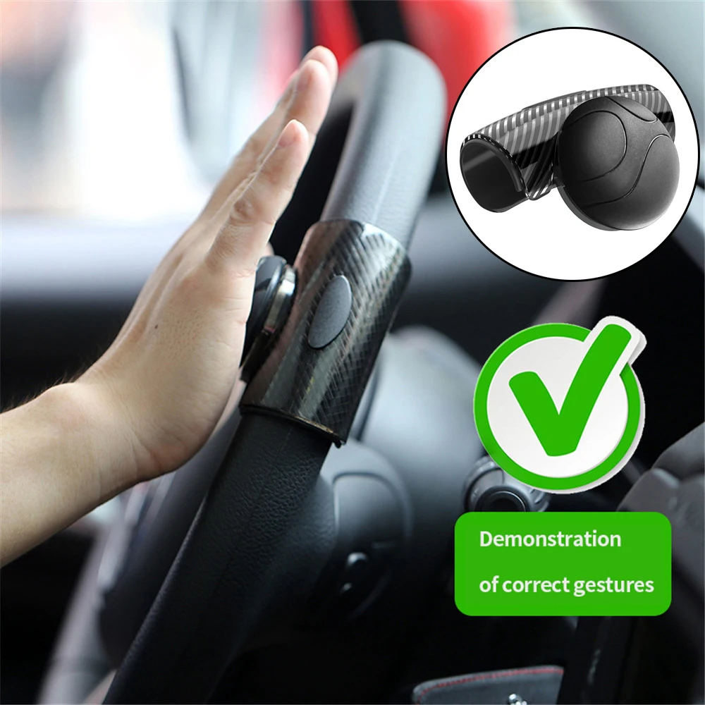 Bola de reforço para volante de carro, botão giratório, alça de energia rotativa, acessórios automotivos universais, kit de economia de trabalho
