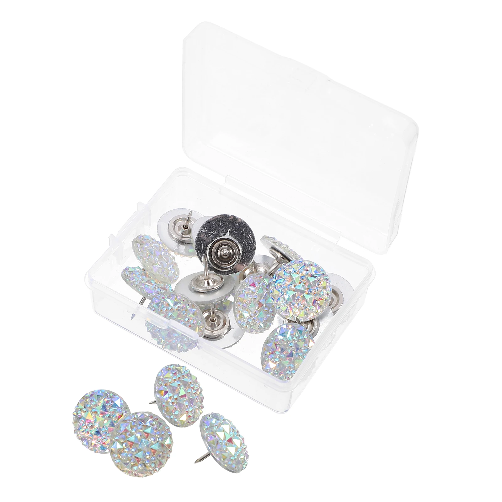 

20pcs Resin Rhinestone Thumbtacks Aesthetic Pins Household Decorative Office Supplies Pushpins Cork Board Tacks Photo Notice