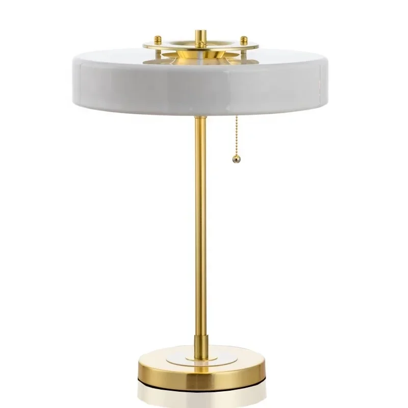 Modern European Fashion Circle Metal Chain Pulley Table Lamp For Hotel Table Lamp Beside Lamp