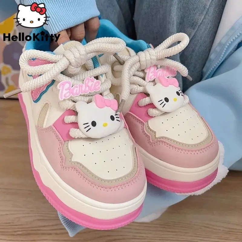 Sanrio New Fashion Shoes Cartoon Hello Kitty Japanese Korean Style Versatile Platform Shoes Women Casual Sneakers Y2k Cute Shoes