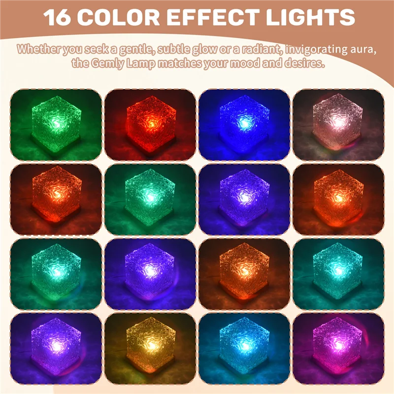

Лампа ABRO-Aurora Northern Lights, лампа Wave-Cube, 16-цветная лампа с эффектом водной волны для спальни-C