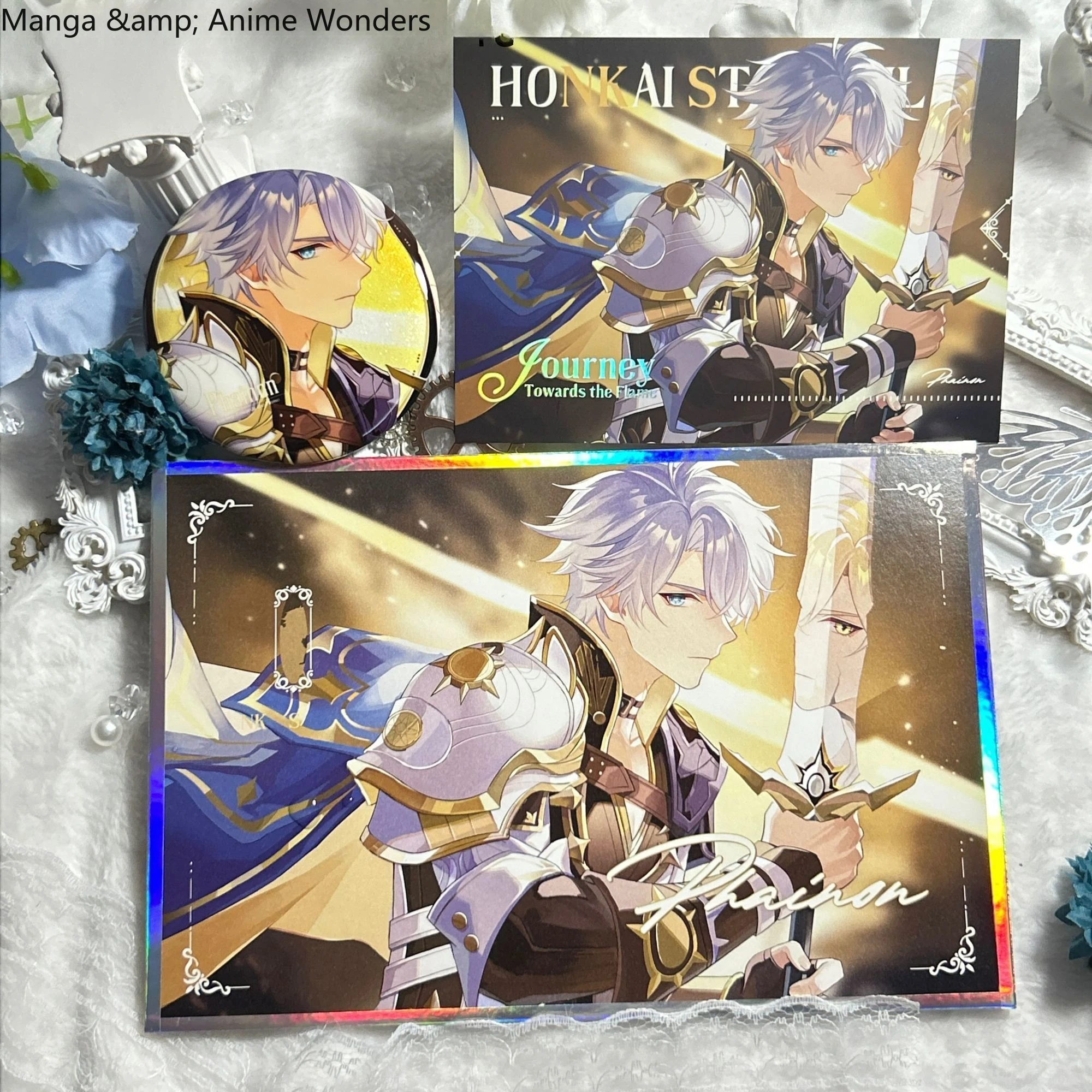 

3pcs Game Honkai: Star Rail Phainon Mydei Anaxa Colored Paper Badge Postcard Cosplay Anime Signature Card Acrylic Halloween Gift