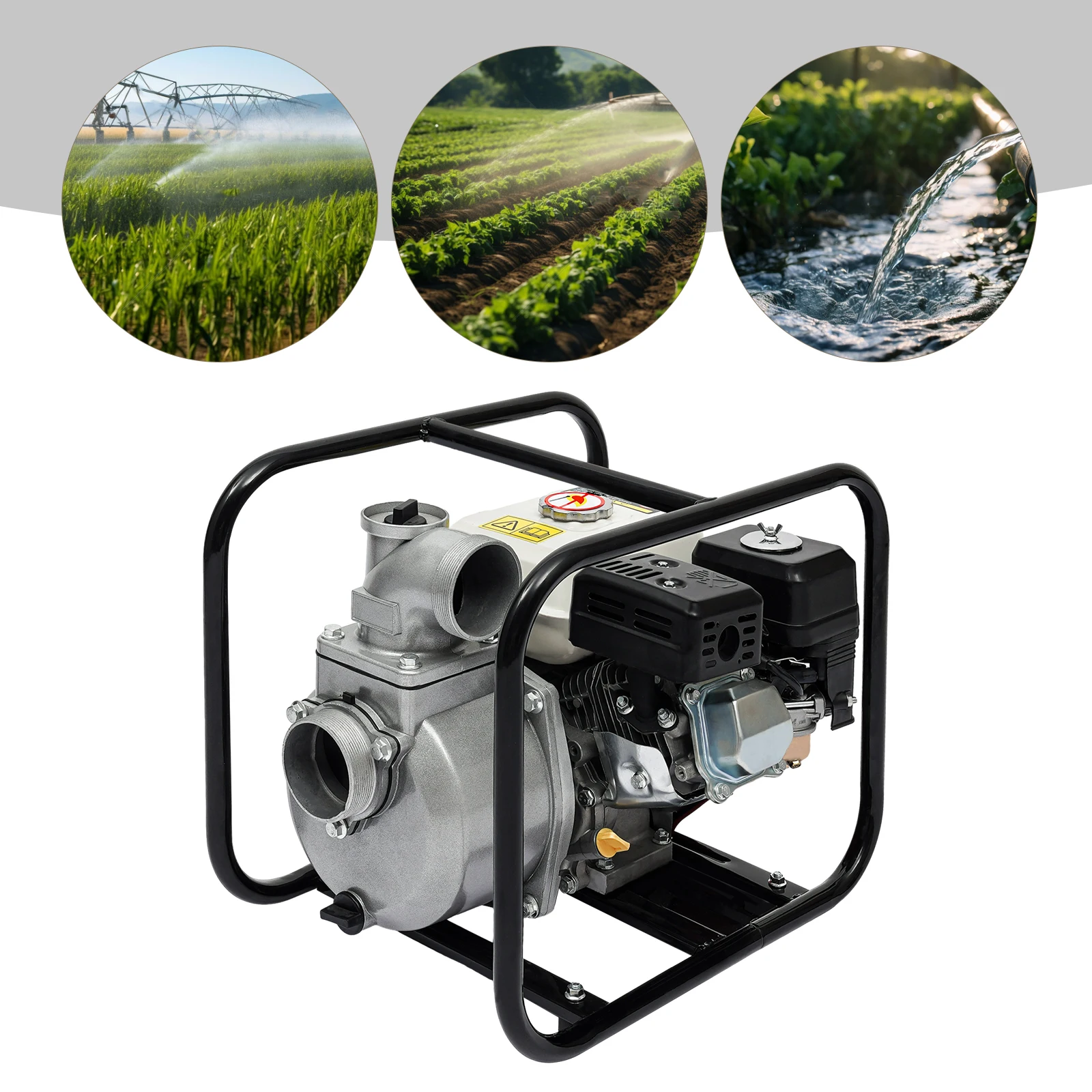 4 Stroke Gasoline Water Pump  210CC 7.5HP 3 Inch Petrol Water Transfer High Pressure Pump for Irrigation Suction-for Ditch