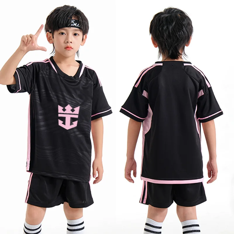 Miami Home Away Short Sleeved Shorts Set Casual Quick Drying Breathable Fashion Oversized Children's Boys' Girls' Football Set